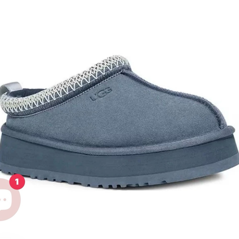 UGG Slate Blue Platform Slippers